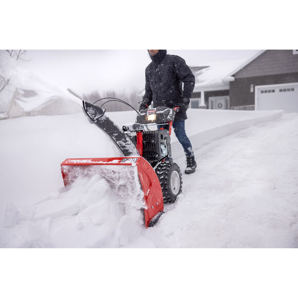 Troy-Bilt&reg; Storm&trade; 3090 Snow Blower Clearing Driveway