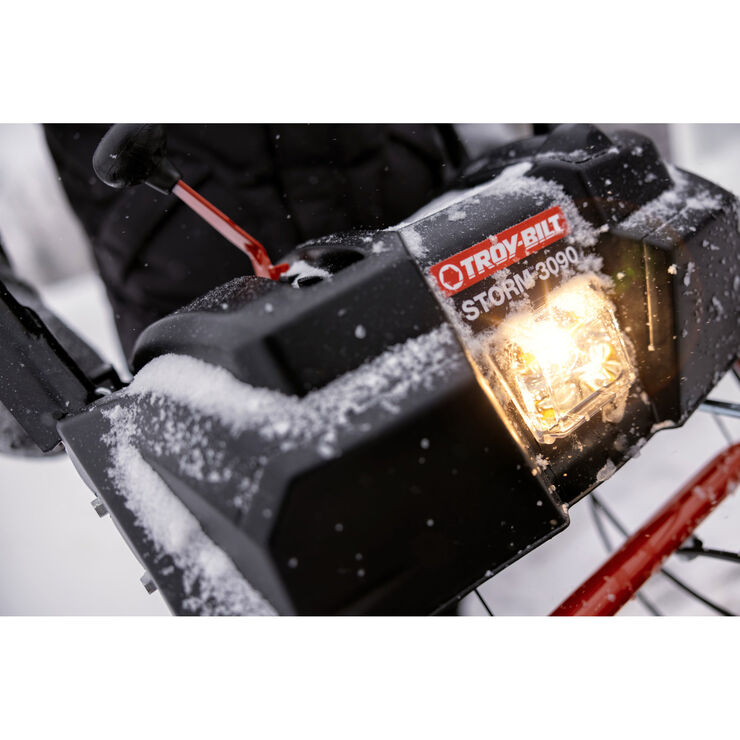 Troy-Bilt&reg; Storm&trade; 3090 Snow Blower Clearing Driveway Head Lamp